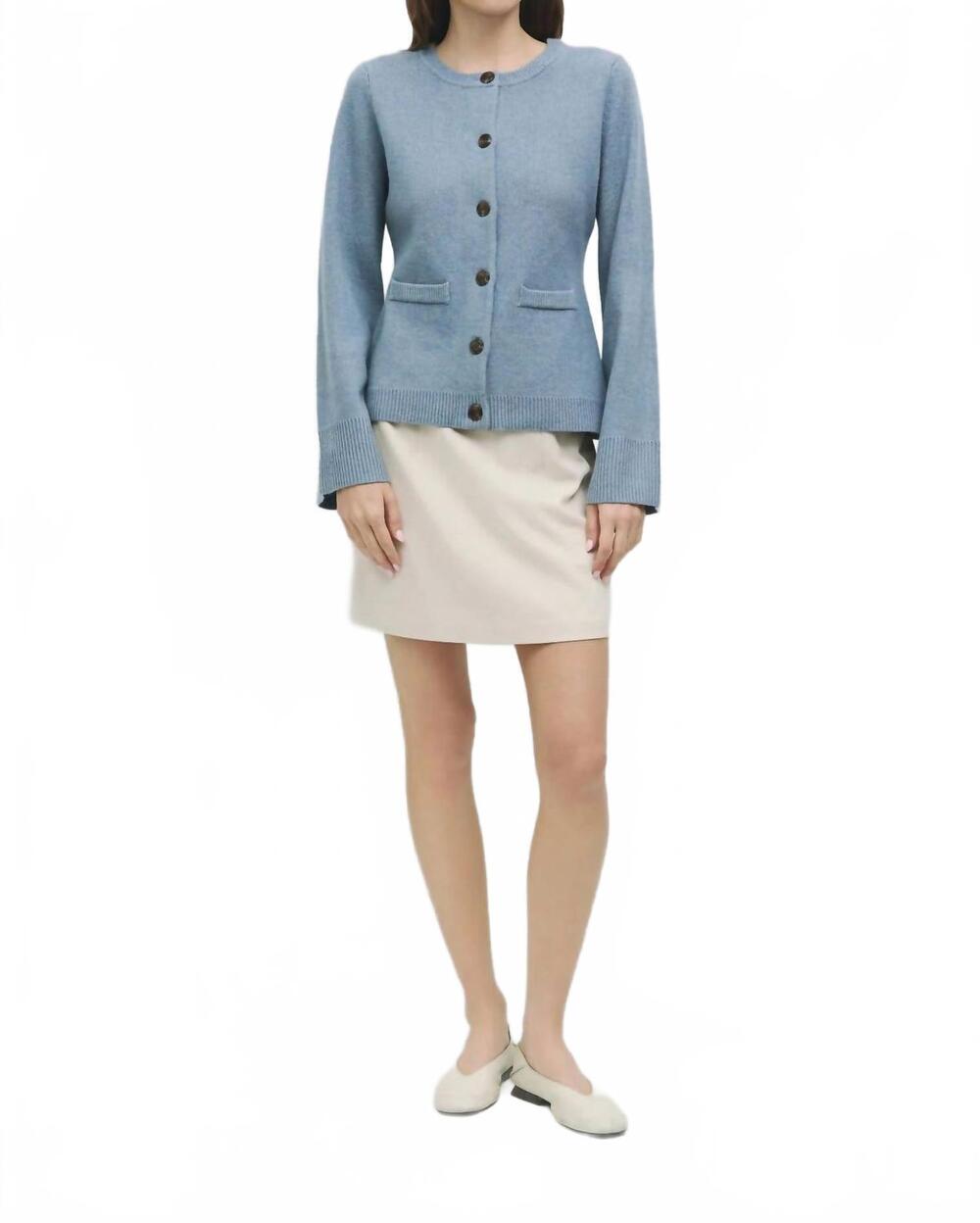 NEW MOD REF flared sleeve cardigan in blue